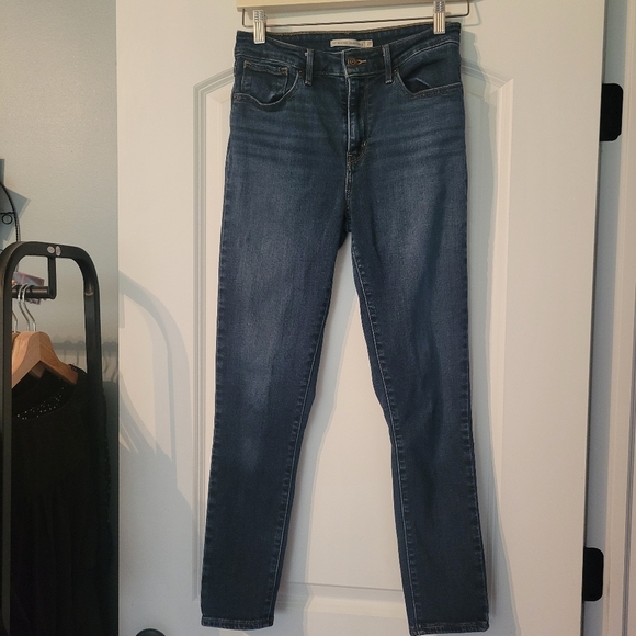 Levis Dark Wash Denim High Rise Skinny Jeans 27 - Picture 1 of 4